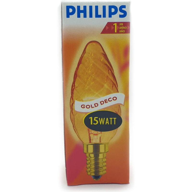 Lot de 3 ampoules flamme E14 15W TORSADE