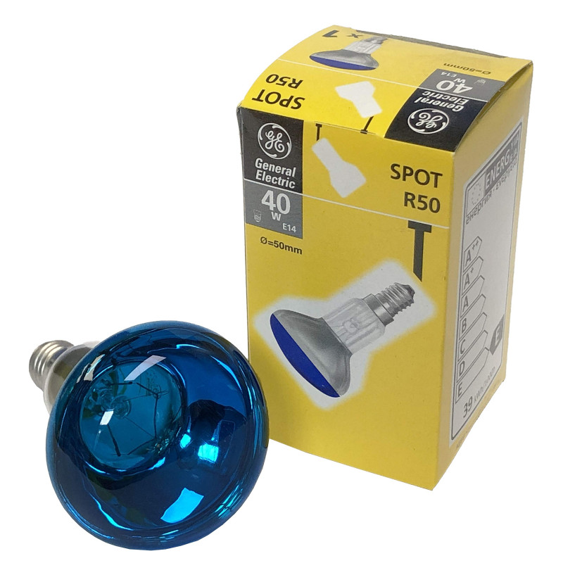 ampoule de réflecteur R50 bleu 40W à petit culot E14