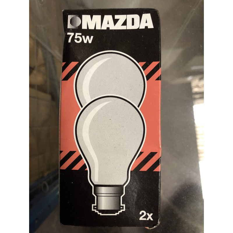 Ampoule incandescente 75w B22 lot de 2 Perle mate