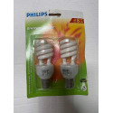 Philips Lot de 2 TORNADO - Ampoule Economie d'énergie 15 watts (75 Watts) B22 1000 LUMEN