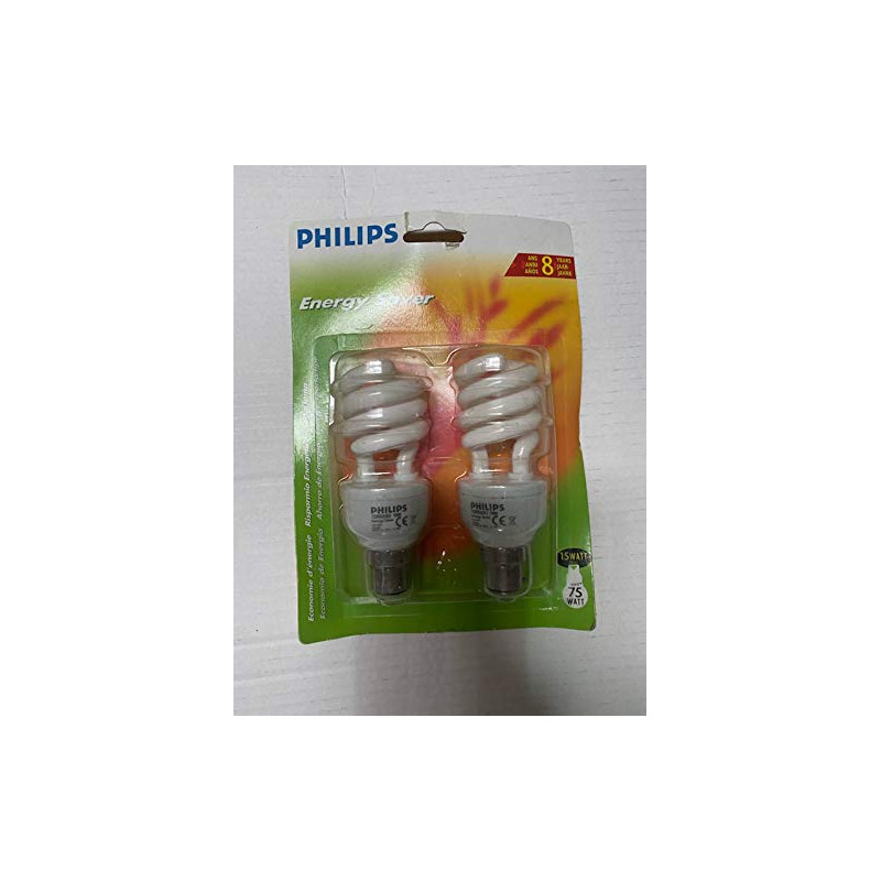 Philips Lot de 2 TORNADO - Ampoule Economie d'énergie 15 watts (75 Watts) B22 1000 LUMEN