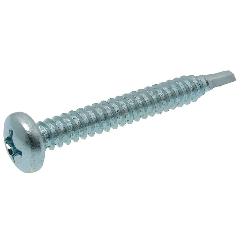 Drill pro acton - Vis autoperceuse tete cylindrique empreinte cruciforme ou en croix-acier zingue blanc - Ø mm.3,5 - Long. mm.13