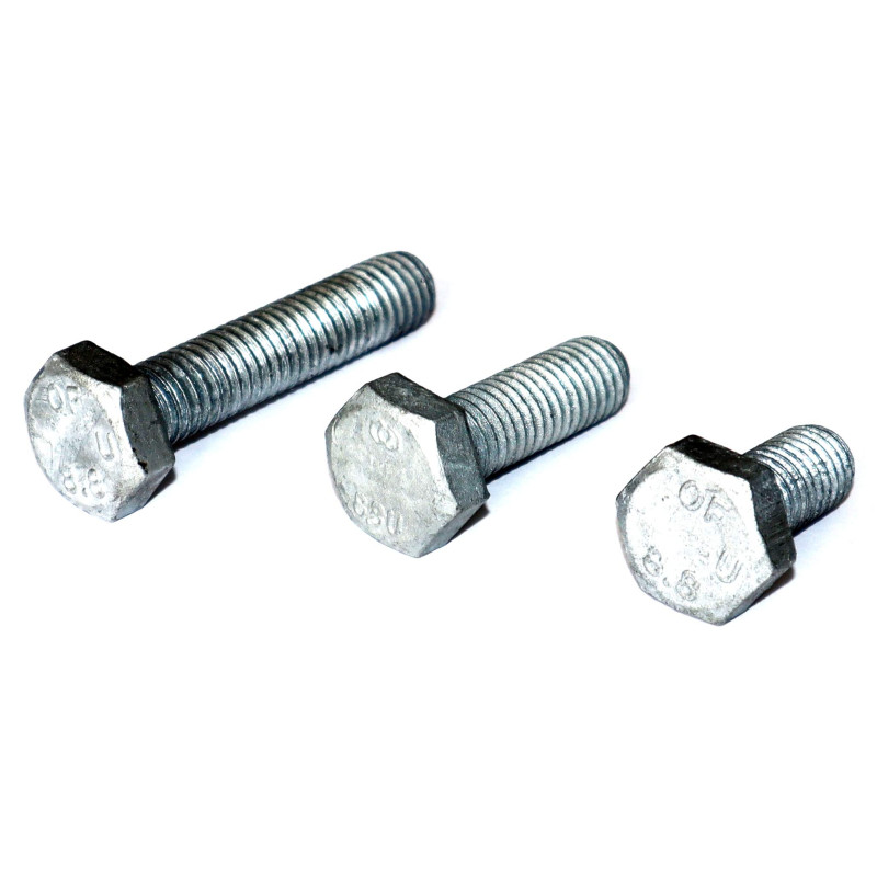 Vis à tête hexagonale M10 x 40 - DIN 933 - Quantité 5 - Acier galvanisé à chaud - Classe de résistance 8.8 - Filetage jusqu'à la