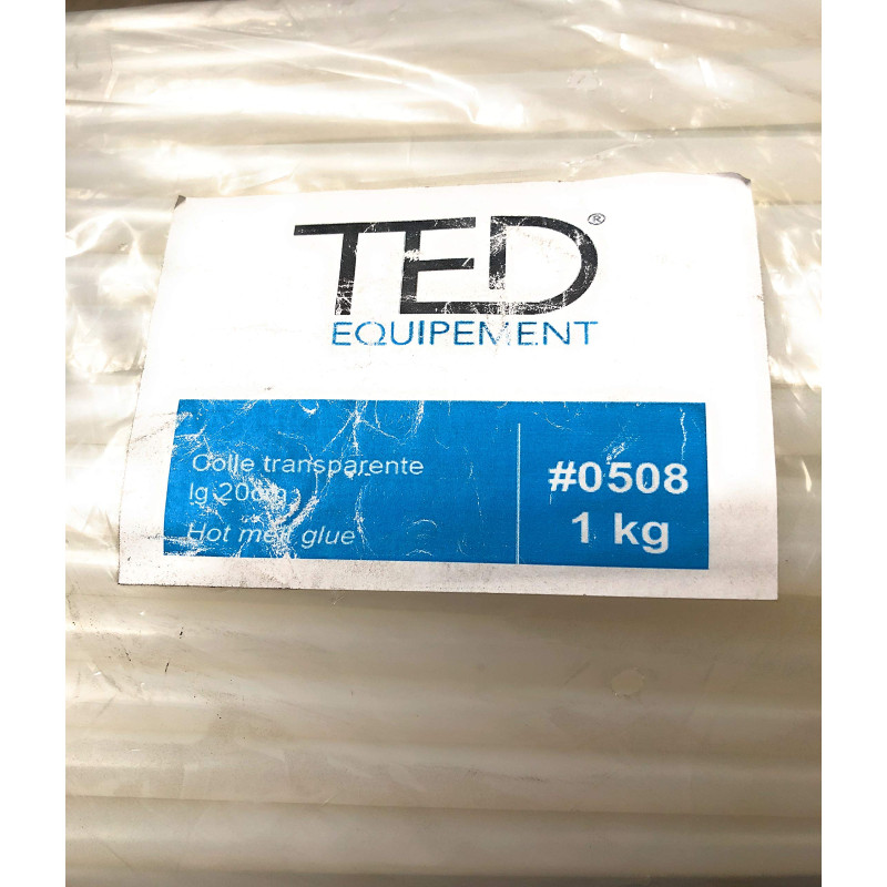 50 bâtons soit 1 kg Colle transparente polyvalente Hot melt TED en bâton - Longueur 20cm