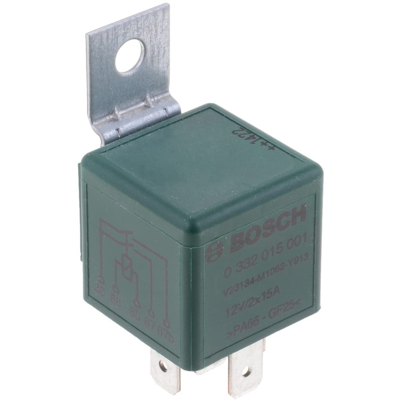 Bosch 0332015001 Relais 12V 15A, Ip5K4, Résistance aux Températures Allant de -40° C À 85° C