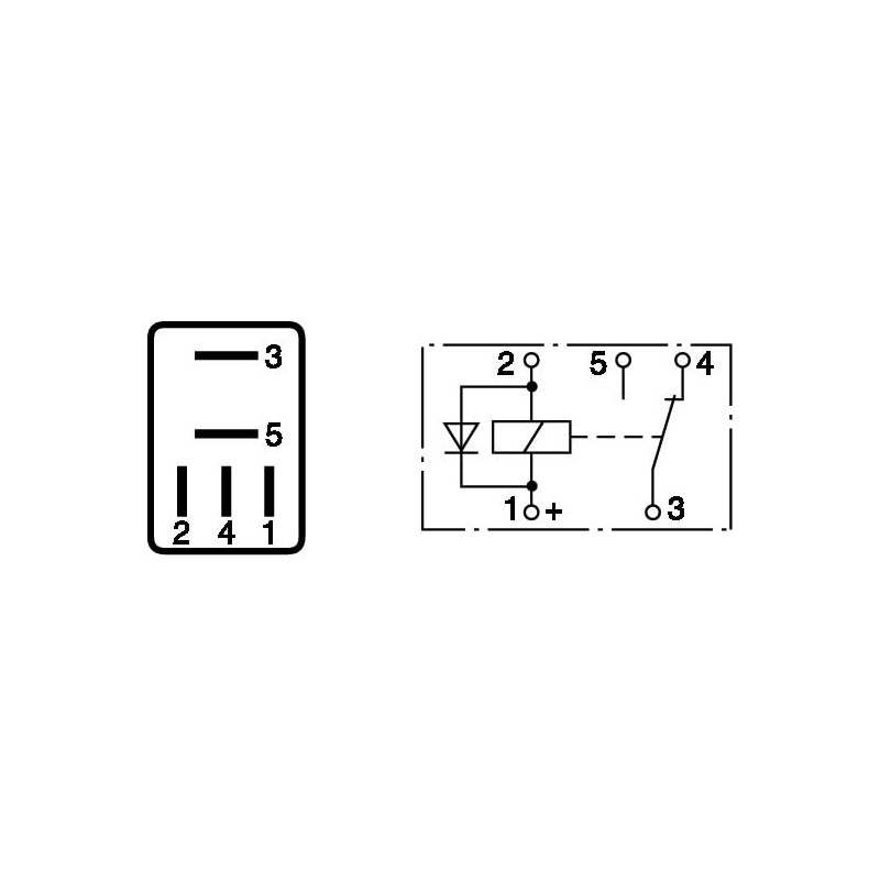 Bosch 0332207304 Micro-Relais 12V 20A, 5 Terminaux, Ip5K4 Résistance aux Températures Allant de -40° C À 85° C