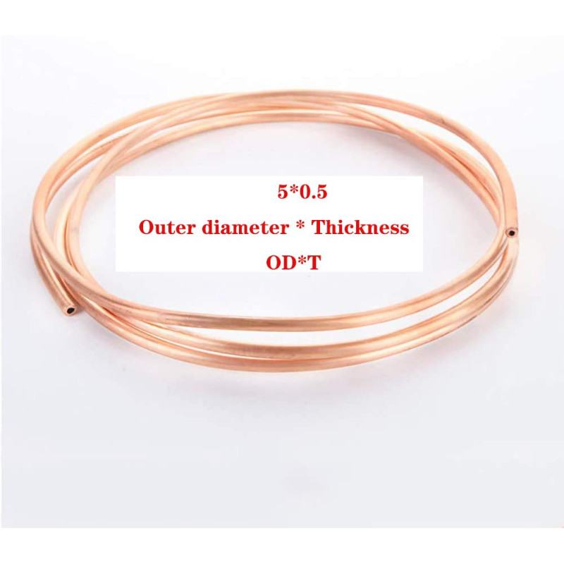 Xiayanmei 99,9% Pure Pipe Souple Cuivre Copper Tube 5m / 16,4 pi Climatisation T2 cuivre Bricolage réfrigération Plomberie Mur T