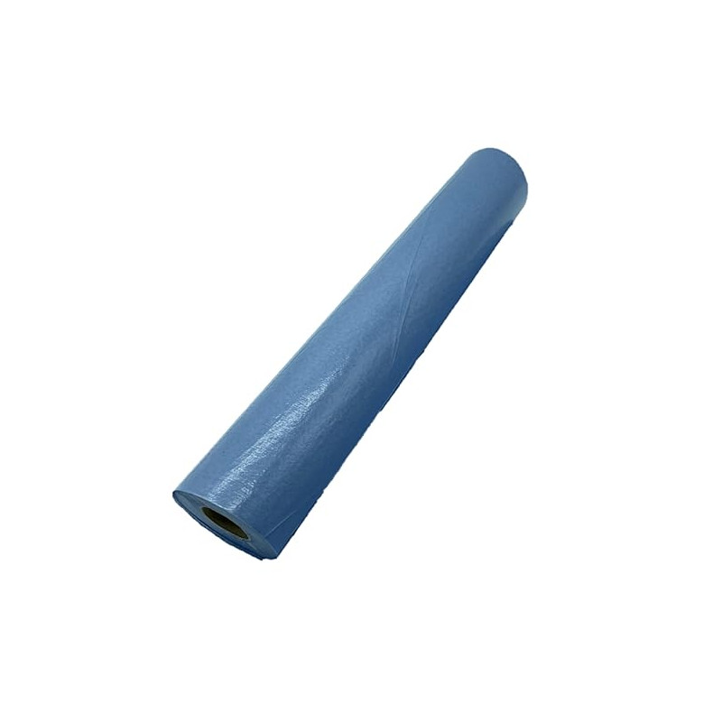 DSTOCK60 – 1 ROULEAU DE DRAP D’EXAMEN PLASTIFIE BLEU 50x190 cm – PAPIER D’EXAMEN IMPERMEABLE ET RESISTANT, GRANDE PREDECOUPE