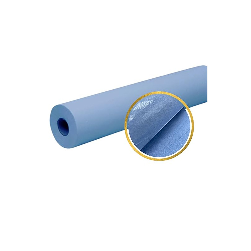 DSTOCK60 - Draps d'examens plastifiés - bleu - 75 x 190-48 formats - Imperméable - 1 rouleau - Qualité médicale…