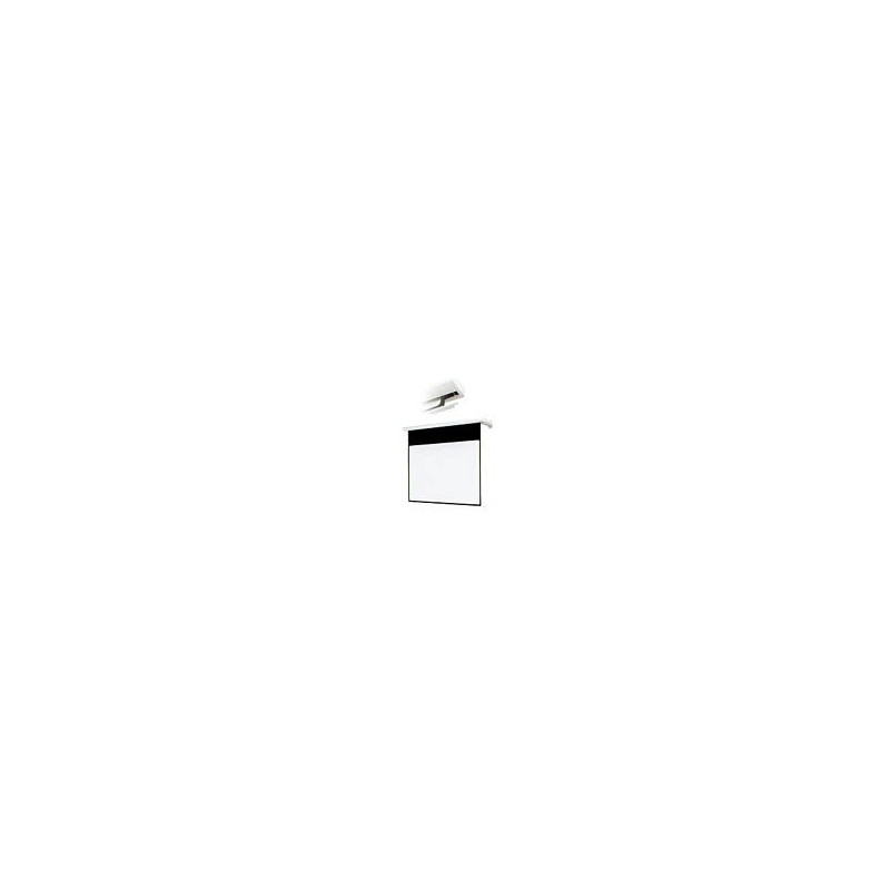 Ecran de projection blanc mat 200x150 Oray Super 2000 HCM-1 Carter blanc, bords noirs, fixation déportée.