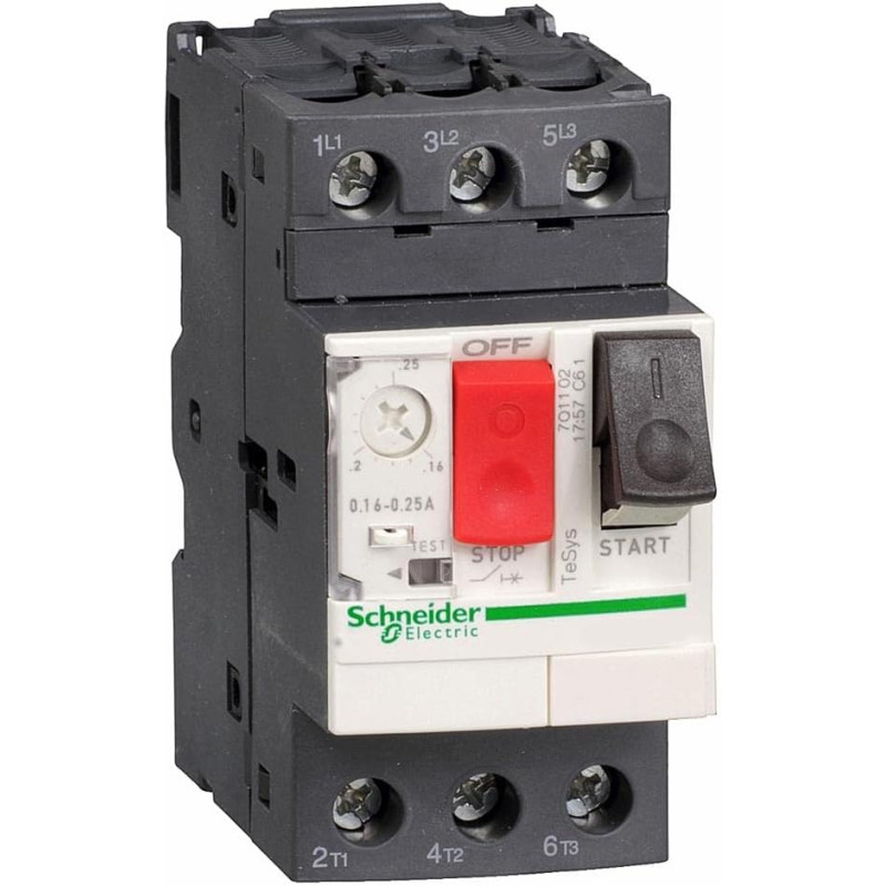 Schneider Electric GV2ME08 GV2ME Disjoncteurs de moteur magnétothermiques, 2,5/4A, 89 mm x 45 mm x 78,5 mm…