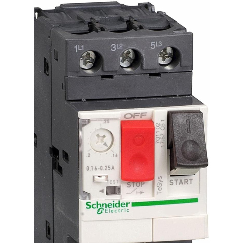 Schneider Electric GV2ME08 GV2ME Disjoncteurs de moteur magnétothermiques, 2,5/4A, 89 mm x 45 mm x 78,5 mm…