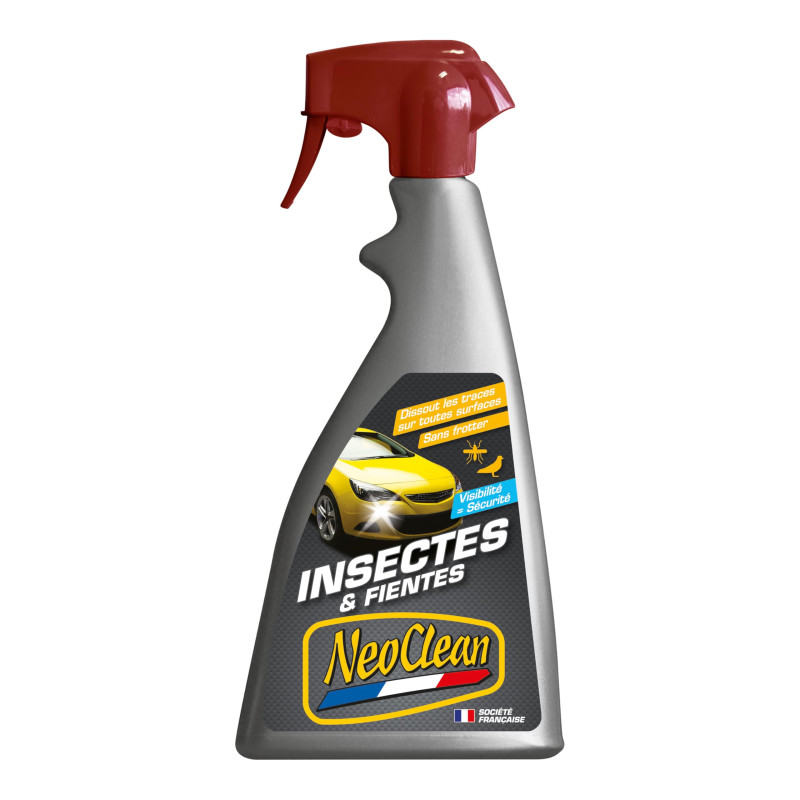 NeoClean Insectes et Fientes - 500 ml - Nettoyant Puissant Pare-Brise, Capot, Carrosserie et Phare - Dissout les Traces sans Fro