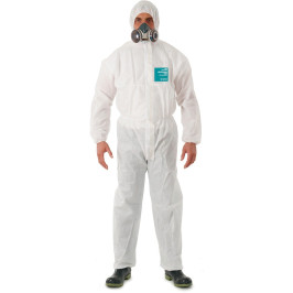 Ansell Microgard WH18B-00111-02 Combinaison à capuche 1800 Standard, modelé 111, S, Blanc