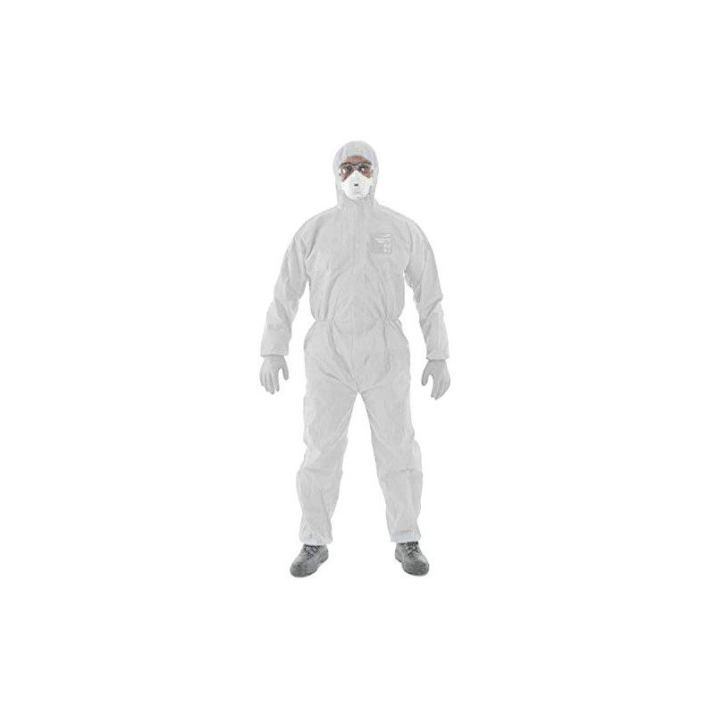 Ansell AlphaTec 1500 Model 111, Combinaison de Travail Jetable, Protection Chimique Type 5/6, Tenue Intégrale et Impérméable, Br