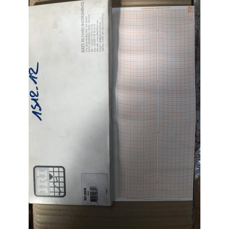 Feuilles Enregistreurs à Tambour Température et Hygromètrie 300 x 129 lot de 100 feuilles papier hebdomadaires