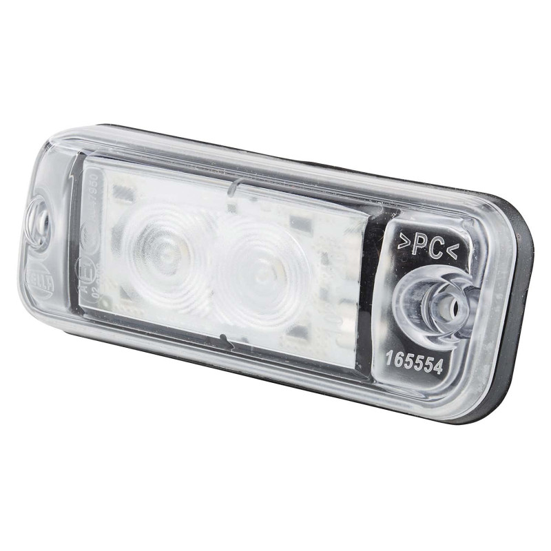 HELLA Feu de position - LED - 24V - Montage encastré/Raccord fileté - ECE - Couleur du voyant: limpide - avant - Quantité: 1 - 2
