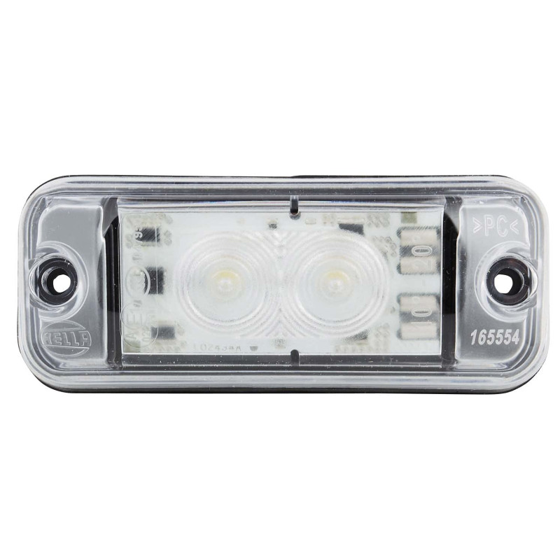 HELLA Feu de position - LED - 24V - Montage encastré/Raccord fileté - ECE - Couleur du voyant: limpide - avant - Quantité: 1 - 2