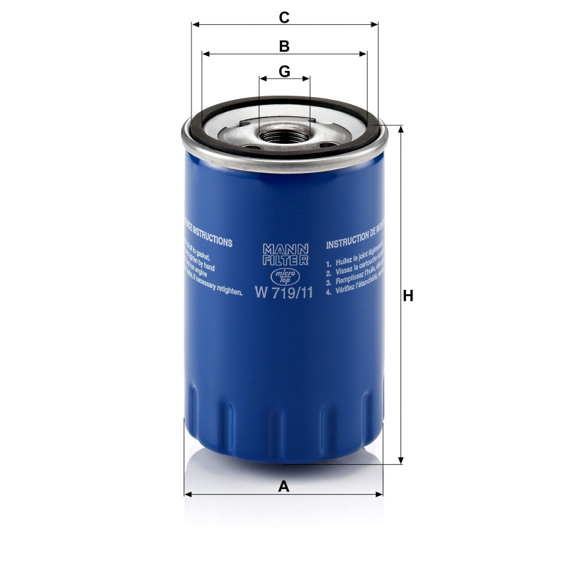 MANN-FILTER W 719/11 Filtre à huile - VÉHICULE DE TOURISME + UTILITAIRES