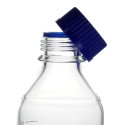 Laboratoire bouteilles 1000 ml Gl45 Economy, gradué, avec bouchon à vis et verser Bague en PP, EN VERRE borosilicate 3.3, comple