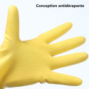 MOBRAVO Gants Ménage Caoutchouc Etanches Longs pour Nettoyage Vaisselle Linge Jaune Taille XL