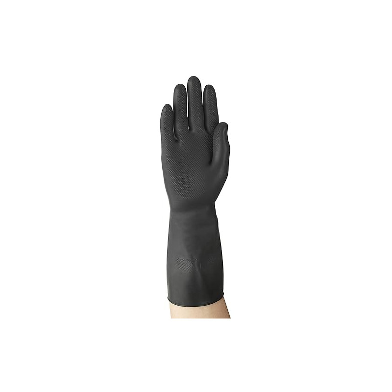 Ansell AlphaTec 87-118 Gants de protection chimique en latex, haute résistance chimique, imperméables et réutilisables, flocage