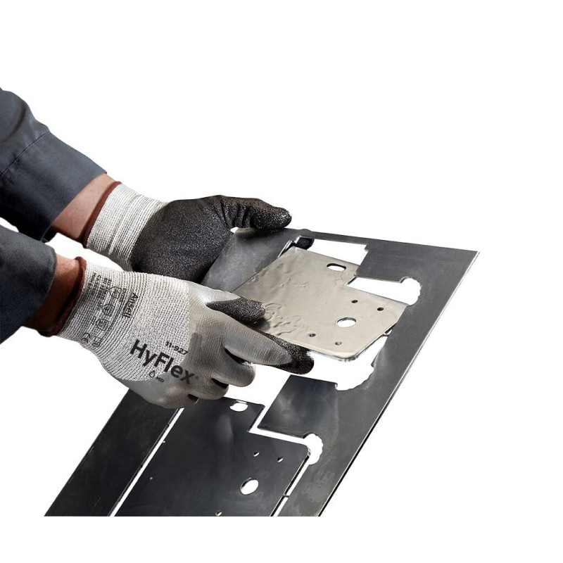 Ansell HyFlex 11-927 Gants oléofuges, protection mécanique, Gris, Taille 11 (Sachet de 12 paires)