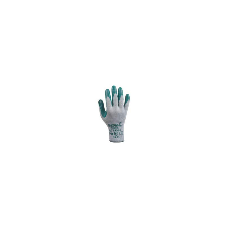 SHOWA 350R, Enduction de Nitrile, Grip polyvalent, Gris/vert, 8/M