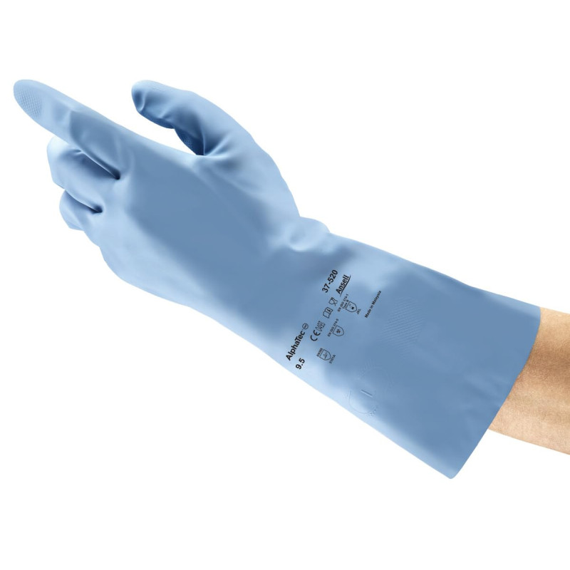 Ansell VersaTouch 37-520 Gants en nitrile, protection contre les produits chimiques et les liquides, Taille 9.5, Bleu (Pack de 1