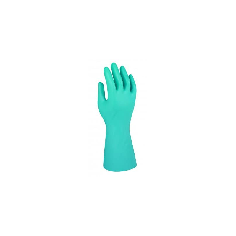 GANTS MÉNAGE NITRILE G25G Etanches Longs pour Nettoyage Vaisselle Linge VERT TAILLE S - 6,5