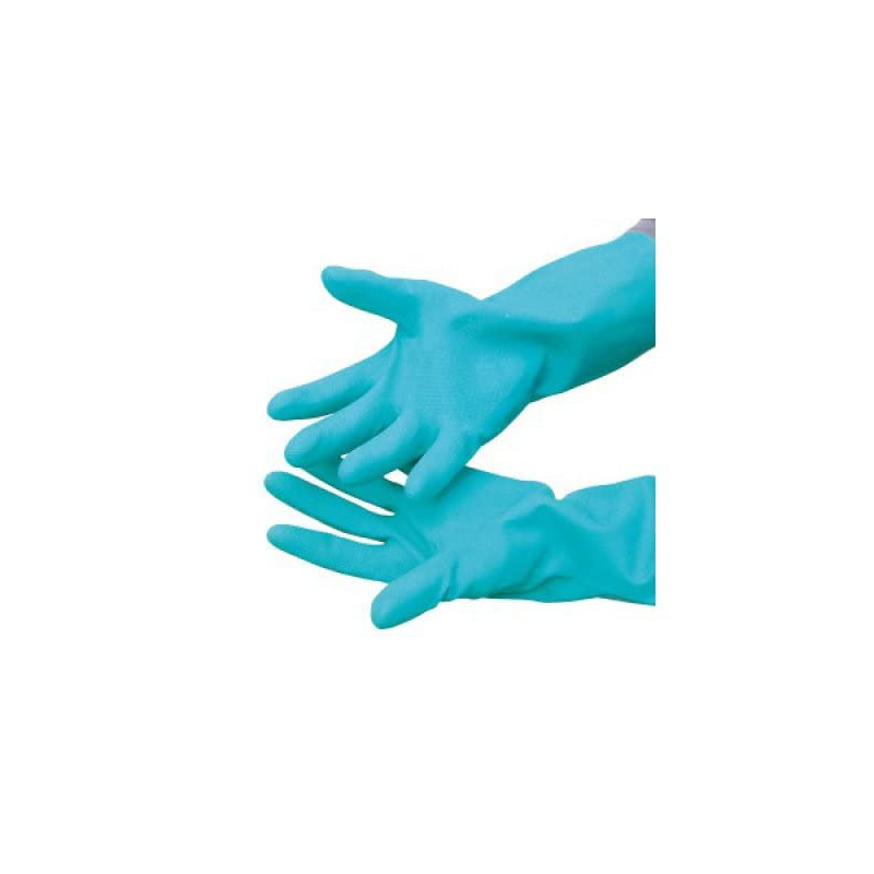 GANTS MÉNAGE NITRILE G25G Etanches Longs pour Nettoyage Vaisselle Linge VERT TAILLE S - 6,5