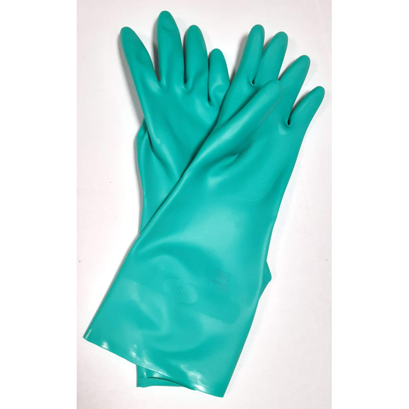 GANTS MÉNAGE NITRILE G25G Etanches Longs pour Nettoyage Vaisselle Linge VERT TAILLE XXL - 10,5
