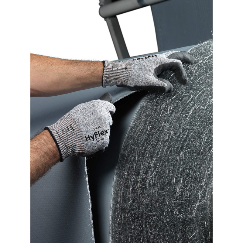 Ansell HyFlex 11-435 Gants de protection contre les coupures, protection mécanique, Noir, Taille 11 (Sachet de 12 paires)