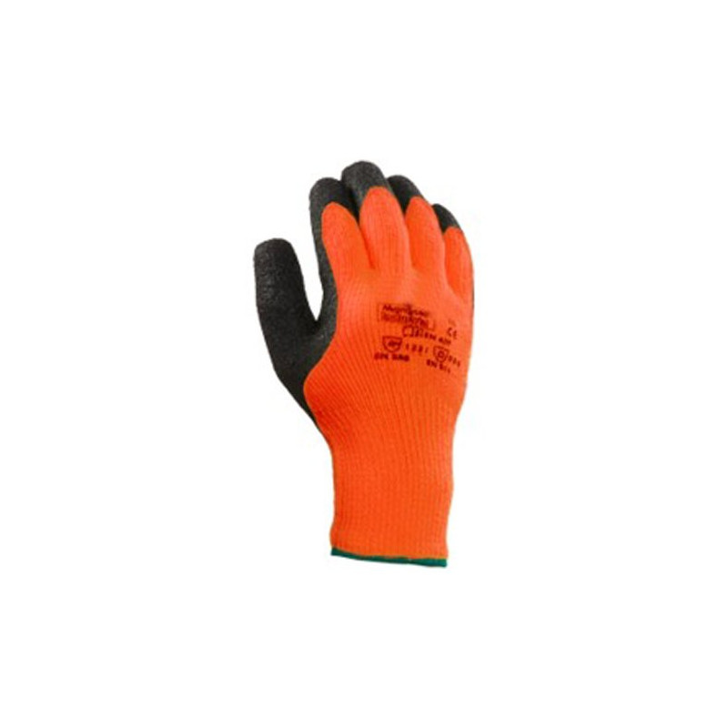 1 paire de gants Marigold VIZ PF isolant thermique en latex Acrylique Tricot Gant de poignet, taille 10, Orange