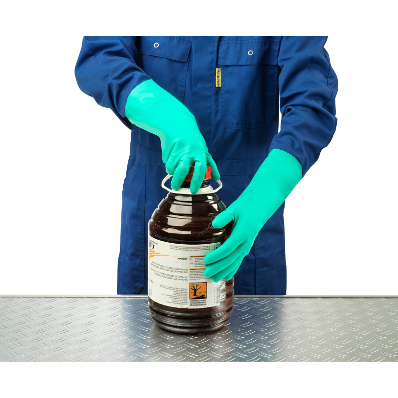 Comasec & souci industriel a136075-01 Gants en nitrile, g26g, liquide chimique et protection, Taille 7,5, vert (Lot de 12)