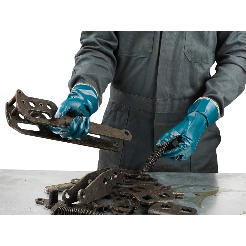 Ansell Hynit 32-800 Gants de Travail Imperméables Résistants à l’Abrasion, Gants de Protection Oléofuges, Sécurité Industrie, Ch
