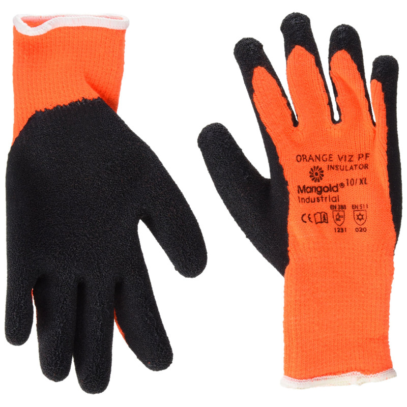 Ansell Viz PF Insulator Orange Gants pour usage spécifique, protection mécanique, Noir, Taille 10 (Sachet de 6 paires)