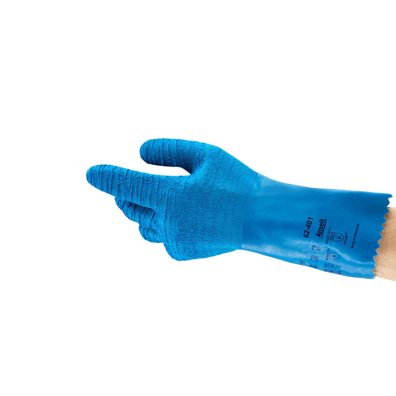 Ansell VersaTouch 62-401 Gants en latex de caoutchouc naturel, protection contre les produits chimiques et les liquides
