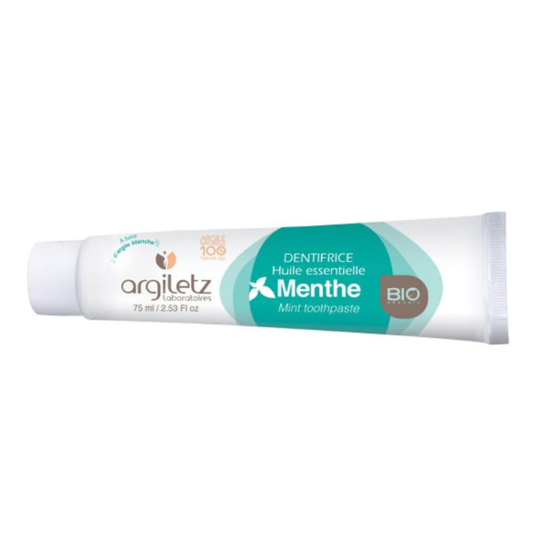 Argiletz Dentifrice à  l'argile blanche et à  la Menthe bio 75ml