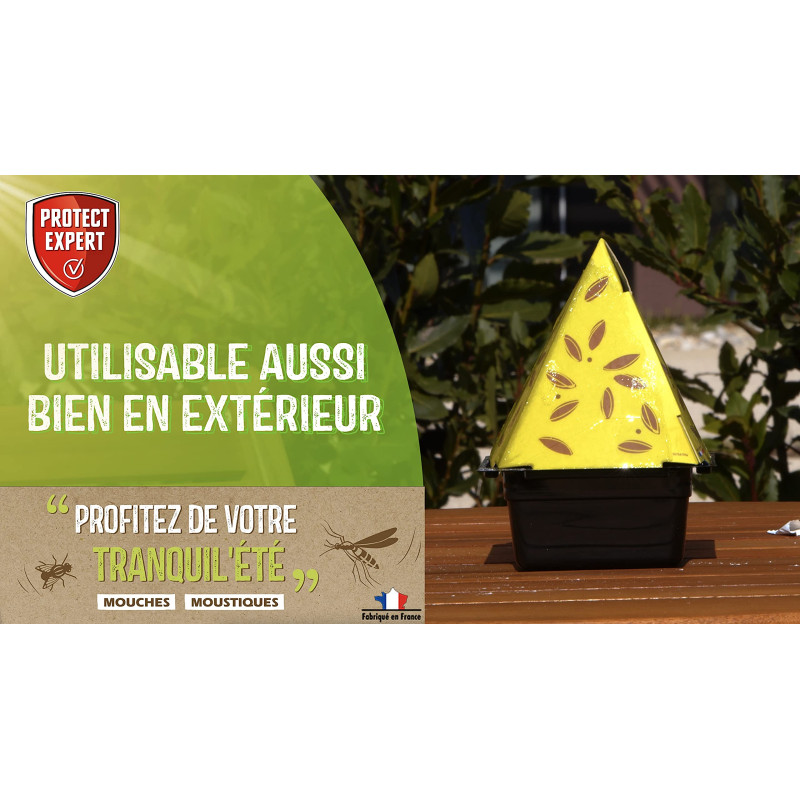 PROTECT EXPERT PYRNAT Pyramide Moustiques & Mouches Durée 15 Jours (En Fonction Remplissage) Efficace Moustiques Tigres