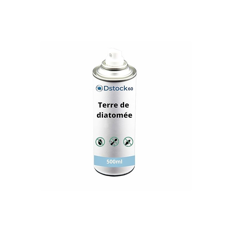 DSTOCK60 - Terre de diatomée aérosol 500 ml - Destinés aux poulaillers, clapiers et litières - Élimine les insectes et acariens