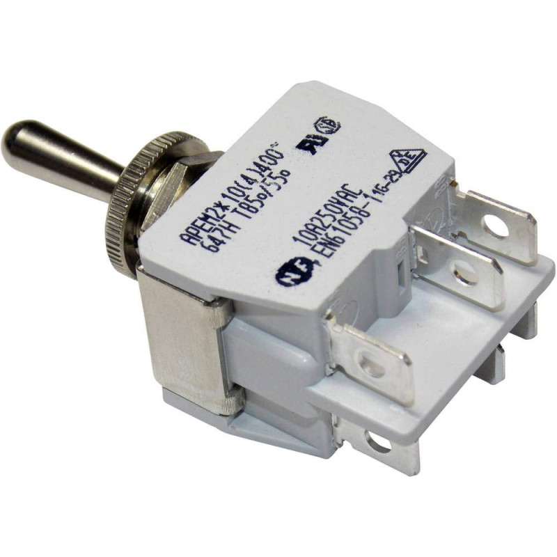 APEM 647H/2 Interrupteur à bascule 250 V/AC 10 A 2 x (ON)/OFF/(ON) à bouton-poussoir/0/bouton 1 pièce