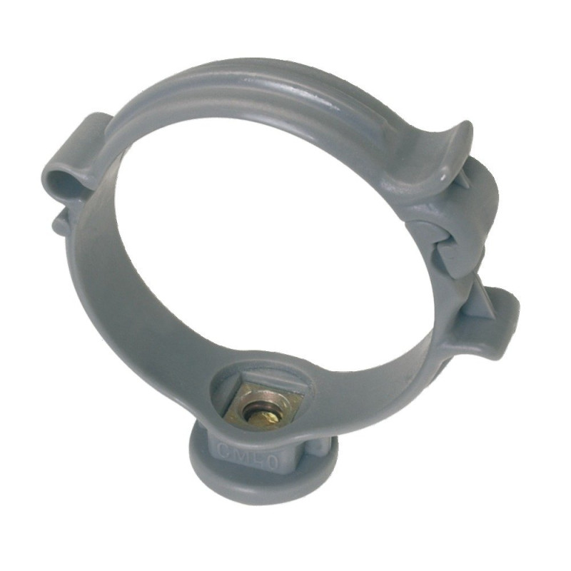 Collier à charnière PVC gris simple - Tube Ø 63 mm - Nicoll