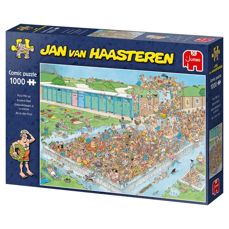 JUMBO Spiele-Jan Van Haasteren-AB in den Pool-1000 Teile Jeu de Puzzle, 20039, Multicolore