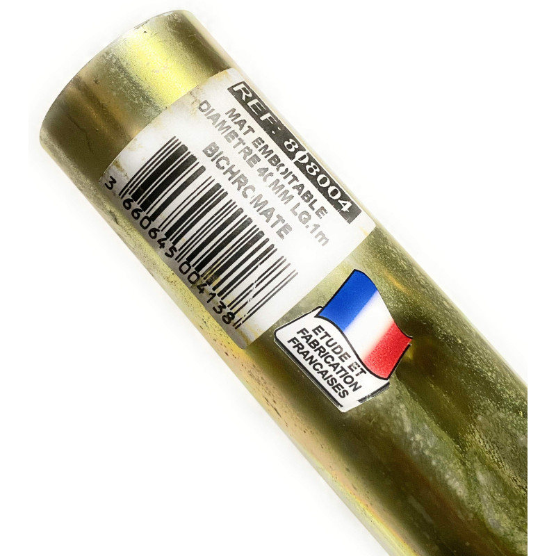Mât emboitable diamètre 40 mm longueur 1 m acier bichromaté Réf 808004