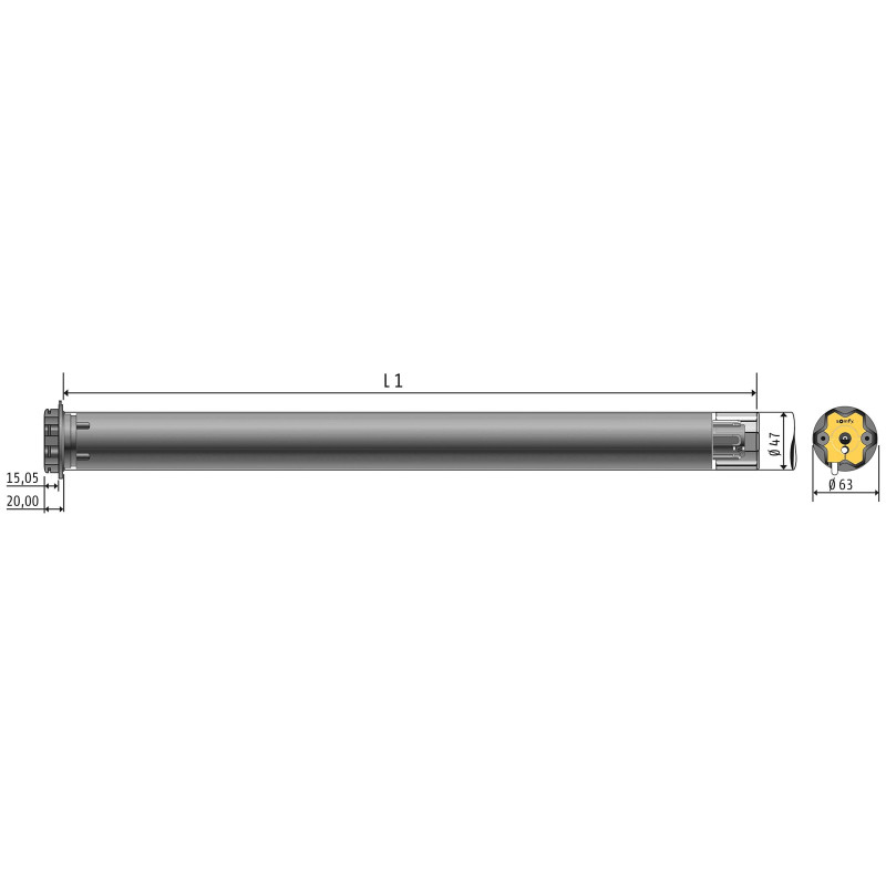 Somfy moteur tubulaire S&SO RS100 IO 6/17 1033114