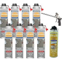 DSTOCK60 – Pack de 8 mousses expansives polyuréthanes projetables 700 ml + 1 pistolet + 1 nettoyant mousse - compatible multi-su