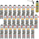 DSTOCK60 – Pack de 24 mousses expansives polyuréthanes projetables 700 ml + 1 pistolet + 1 nettoyant mousse - compatible multi-s