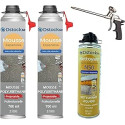 DSTOCK60 – Pack de 2 mousses expansives polyuréthanes projetables 700 ml + 1 pistolet + 1 nettoyant mousse - compatible multi-su