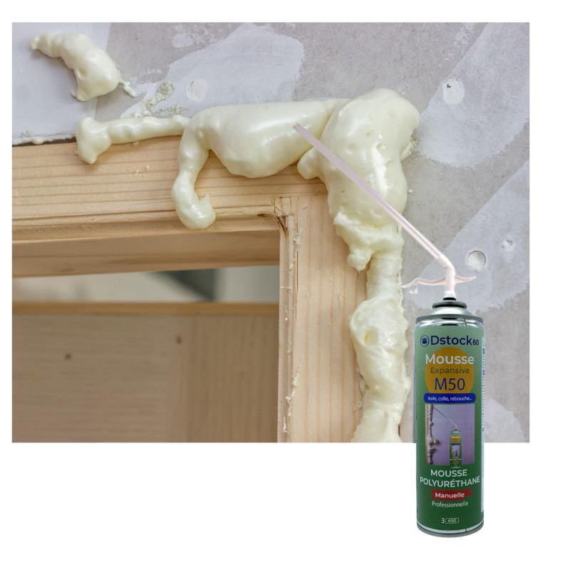 DSTOCK60 - Lot de 4 - Mousses expansives manuelles 300ml - mousse polyuréthane professionnelle - Isole, colle, rebouche - extéri